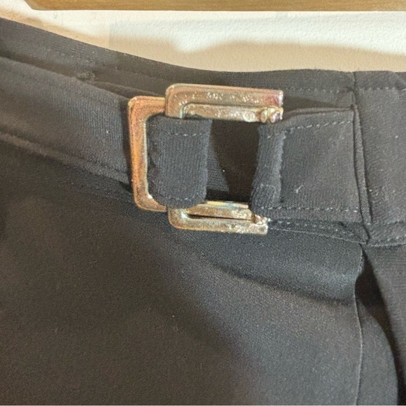 JOSEPH RIBKOFF Sz 8 Cross Over Square Buckle Belt Tapered Leg Slinky Pants - Picture 5 of 8